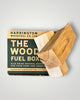 Box of our standard Woodsure Ready to Burn certified kiln-dried hardwood firewood (9.5”-10")